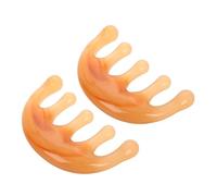 TOYANDONA 2Pcs Resin 5-Tooth Wide Tooth Comb Scalp Massager for Head Massage and Gua Sha Therapy, Large Half-Circle Hair Scratcher Suitable for Japanese Head Spa and Scalp Relaxation