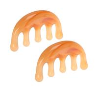 TOYANDONA 2Pcs Resin Scalp Massager Comb Hair Gua Sha Tool with 5 Large Teeth Semi-Circle Design for Dry Scalp Relief and Head Massage Therapy