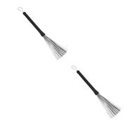 TOYANDONA 2pcs Retractable Drum Brush for Snare Drum Comfortable Handles Stainless Steel Wire Brush Percussion Instrument