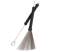 TOYANDONA 2pcs Retractable Steel Wire Drum Brushes Set with Rubber Handle, Loop End Metal Drum Brush Sticks for Jazz, Rock, and Folk Percussion Players