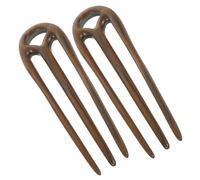 TOYANDONA 2pcs Retro Handmade Sandalwood Hair Sticks with Three Prong Fork Design for Stabilizing Thick Hair and Preventing Snagging, for Daily Styling and Festive Banquets
