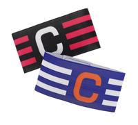 TOYANDONA 2pcs Reusable Soccer Captain Armbands Elastic Football Team Bands with Print Secure Fit Leadership Symbol for Football Basketball Rugby and Multisport Use