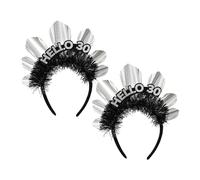 TOYANDONA 2pcs Reusable Sparkling Birthday Hairbands for Women Flexible Fit Party Headbands with Dazzling Queen Crown Design Versatile Accessories for Birthdays Bachelorette Graduation and
