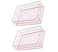 TOYANDONA 2pcs Rose Gold Iron Wire Mesh Guest Towel Basket Large Paper Napkin Holder for Bathroom Kitchen Desktop Storage Organizer for Cosmetics and Sundries