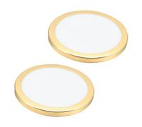 TOYANDONA 2Pcs Round Acrylic Lampshade Cover with Gold Rim Dustproof Diffuser for Pendant Lights Softens Light for Bedroom Decor and Protection
