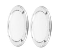 TOYANDONA 2pcs Round Metal Mesh Speaker Grille Cover Stylish Silver Ring with White Mesh for Home and Car Audio Systems Dirt Protector