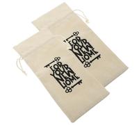 TOYANDONA 2pcs Rustic Cotton Linen Wine Bottle Bags for Housewarming Drawstring Wine Bags for Christmas Wedding Parties Banquets and Storage