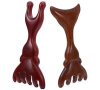 TOYANDONA 2Pcs Sandalwood Massage Comb Set for Scalp and Face - Wide Tooth and Forked Design Wooden Scalp Tool for, Gua Sha, and Full Body Relaxation