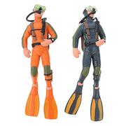 TOYANDONA 2Pcs Scuba Diver Figurines, Desktop Diver Ornaments Scale Models People Mini Swimmers Figurines for DIY Sand Table Layout Model