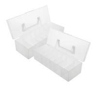 TOYANDONA 2pcs Seed Holder Organizer Box with Handle Portable Plastic Seed Storage Box and Vegetables Space Efficient Divided Storage for Garden Enthusiasts the Go Use