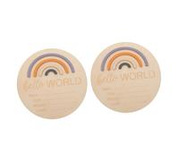 TOYANDONA 2pcs Sign Name Cards for Nursery Boy Girl Announcement Photo Prop Rainbow Design Convenient for Gender Reveal Showers for Monthly Photos