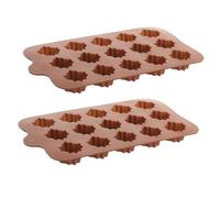 TOYANDONA 2pcs Silicone Chocolate Mold Non-Stick Flexible Baking Tools for Candy Jelly Ice Cube Fondant Making Creative Leaf Shape Random Color Random Color