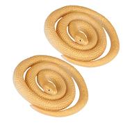 TOYANDONA 2Pcs Silicone Fake Snake Realistic Tricky Props for Parties Halloween Pranks and Jungle Scenes Flexible and Eye Catching Design Head Snakes