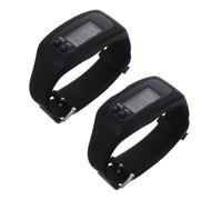 TOYANDONA 2pcs Silicone Fitness Tracker Bracelet Pedometers Lightweight Step Counter Watch with Clear Display for Men Women Walking Running Calorie Tracking