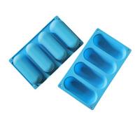 TOYANDONA 2pcs Silicone Hotdog Pan Molds for Homemade Sausage and Long Bread Buns, Non-Stick Heat Resistant Hot Dog Maker Bakeware for Kitchen and Oven Use