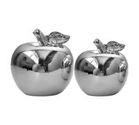 TOYANDONA 2pcs Silver Fruit Sculpture, Ceramic Ornament for Christmas
