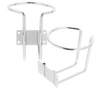 TOYANDONA 2pcs Silver Wall Mounted Boat Cup Holders for Yacht Rv Truck Iron Water Bottle and Drink Holder for Cars Easy Install for Mugs Cans Juice Beer the Go