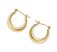 TOYANDONA 2pcs Simple U-shaped Copper Earrings for Women Fine Fashion Jewelry Lightweight Golden Hoops for Travel Office Beach Party Accessory