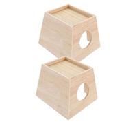 TOYANDONA 2Pcs Small Animal Wooden House Versatile Hedgehog Hideout Rutin Chicken Breeding Box Comfortable Sleeping Space for Hamsters Small Pets