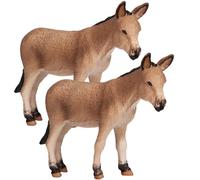 TOYANDONA 2Pcs Small Donkey Model Figurines for Standing Farm Animal for Desktop Decor Miniature Animal Figures for Home Garden Succulent and Micro Landscape Decoration