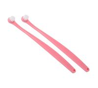 TOYANDONA 2pcs Soft Bristle Round Head Pet Toothbrush with Long Handle for Cats and Dogs Gentle Oral Care Kit for Sensitive Gums Pink Design for Easy and Thorough Teeth Cleaning