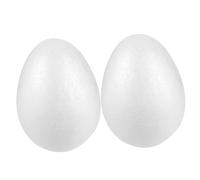 TOYANDONA 2pcs Solid Foam Craft Eggs White DIY Easter Decoration for Festival Crafts Family Fun and Egg Shaped Balls