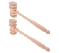 TOYANDONA 2PCS Solid Wood Judge Gavel Hand-polished Smooth Finish Wooden Hammer Props for Courtroom Role Play Comfortable Ergonomic Grip Craftsmanship for Legal and Auction Use