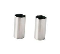 TOYANDONA 2pcs Stainless Steel Guitar Slide Plated Silver Finger Tube for Acoustic Electric Guitars Smooth Edges for Comfort Excellent Sustain Intonation
