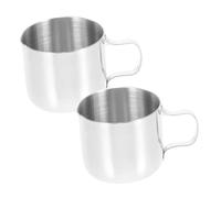 TOYANDONA 2Pcs Stainless Steel Milk Frothing Pitchers Creamer Cups for Coffee Latte Art with Unique Spout and Comfort-Grip Handle Suitable for Frothing Milk Yogurt Juice and Sauces