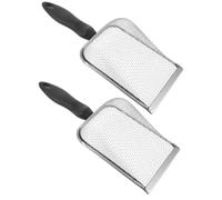 TOYANDONA 2pcs Stainless Steel Portable Beach Shovels with Ergonomic Short Handle, Shellshaped Sand Scoops for Efficient Digging and Shell Collecting the Beach, for Adults