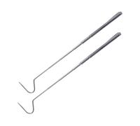 TOYANDONA 2pcs Stainless Steel Retractable Snake Hook Lightweight Reptile Catching Tool with Smooth Edges and Extended Reach for Safe Snake Handling and Reptile Grabbing