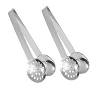 TOYANDONA 2pcs Stainless Steel Tea Bag Squeezer Tongs Multipurpose Holder for Sugar Cubes Ice Cubes Lemon Slices Dishwasher Safe Kitchen Tool for Tea Lovers