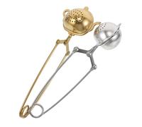 TOYANDONA 2pcs Stainless Steel Tea Ball Strainers Fine Mesh Reusable Loose Leaf Infusers with Stylish Titanium Gold and Silver Finish Kitchen Tea Filter for Home and Office Brewing