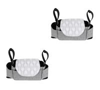 TOYANDONA 2pcs Stroller Organizer Bag Lightweight Multi-Functional Diaper Storage for Shopping Travel and Outdoor Activities and Cup Holders Grey Arrow