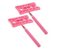 TOYANDONA 2pcs Telescopic Parking Ticket Holder Rod Stick with Clamp Car Parking Pass Card Holder for Toll Booths and Garage Access Pink Extension Tool