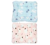 TOYANDONA 2pcs Thickened Plush Pet Bed Mat with Adorable Small Animal Patterns Soft Washable Kennel Pad for Winter Warmth Suitable for Hamsters Rats Guinea Pigs Rabbits and Small Pets