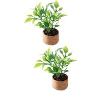 TOYANDONA 2pcs Tiny Flowerpot Model Mini Artificial Plants Bonsai Pot Miniature Plant Pot for Dec