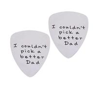 TOYANDONA 2pcs Titanium Steel Guitar Picks for Dad Father Day Plectrum Shrapnel for Guitar Lightweight Letter Design Picks