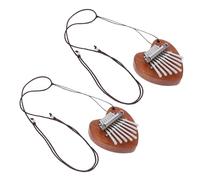 TOYANDONA 2pcs Tone Mini Thumb Piano Kalimba with Heart Shaped Design and Lanyard Portable Finger Piano Musical Instrument for Beginners Adults Compact Lightweight