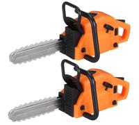 TOYANDONA 2Pcs Toy Chainsaw: PVC Miniature Dollhouse Chainsaw, Adorable Mini Garden Layout Ornament, Tiny Dollhouse Photo Prop for Mini House Garden for Kids Boys Girls Orange