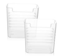 TOYANDONA 2Pcs Translucent Fridge Organizer Bins with Rounded Corners Refrigerator Storage Boxes for Kitchen Pantry Vegetable Fruit Drinks Storage