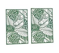 TOYANDONA 2Pcs Tropical Leaf PVC Table Mats Anti-slip Insulated Placemats for Dining Table Hawaii Party Decoration Reusable