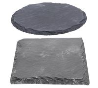 TOYANDONA 2pcs Turtle Basking Platform Set - Wear-Resistant Rectangular Round Stone Rocks (10x10cm) for Tortoise Resting and Feeding - Decorative Turtle Tank Accessory for Reptile Habitat