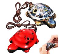 TOYANDONA 2pcs Turtle-shaped Ceramic Ocarina 6 Holes, Versatile Beginner Ocarina Instrument Featuring Fine Luster, for Learning and Playing Wind Music
