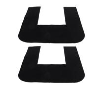 TOYANDONA 2pcs U Shape Bathroom Floor Mat Toilet Pad U Shaped Black Polyester Water Absorbent Stain Resistant Enhanced Safety for Home Commercial Restroom