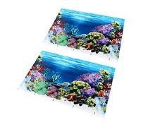 TOYANDONA 2Pcs Underwater Decals for Aquarium Decoration Non Glare Background Stickers Easy Application Fish Tank Wall Decor Hide Hoses and Stains