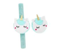 TOYANDONA 2Pcs Unicorn Snap Slap Bracelets for Versatile Wristbands Party Favors for Boys and Adorable Plush Blue Unicorn Design for Birthday School and Theme Events