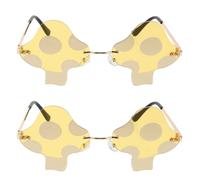 TOYANDONA 2Pcs Unique Frameless Design for Festivals Parties Summer Fun Playful Cartoon Shades for Men Women for Rave Events