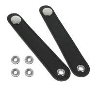 TOYANDONA 2pcs Universal Accordion Bellows Belts with Buckle, Double-layer Pu Leather Structure, Black Colour, Hole Spacing 12cm, Designed to Resist Deformation and Ensure Pitch Accuracy