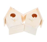 TOYANDONA 2Pcs Unpainted Decorative Birdhouse Kit DIY Wooden Bird Feeder House for Outdoor Garden Decor Easy Assembly Craft Project for Adults